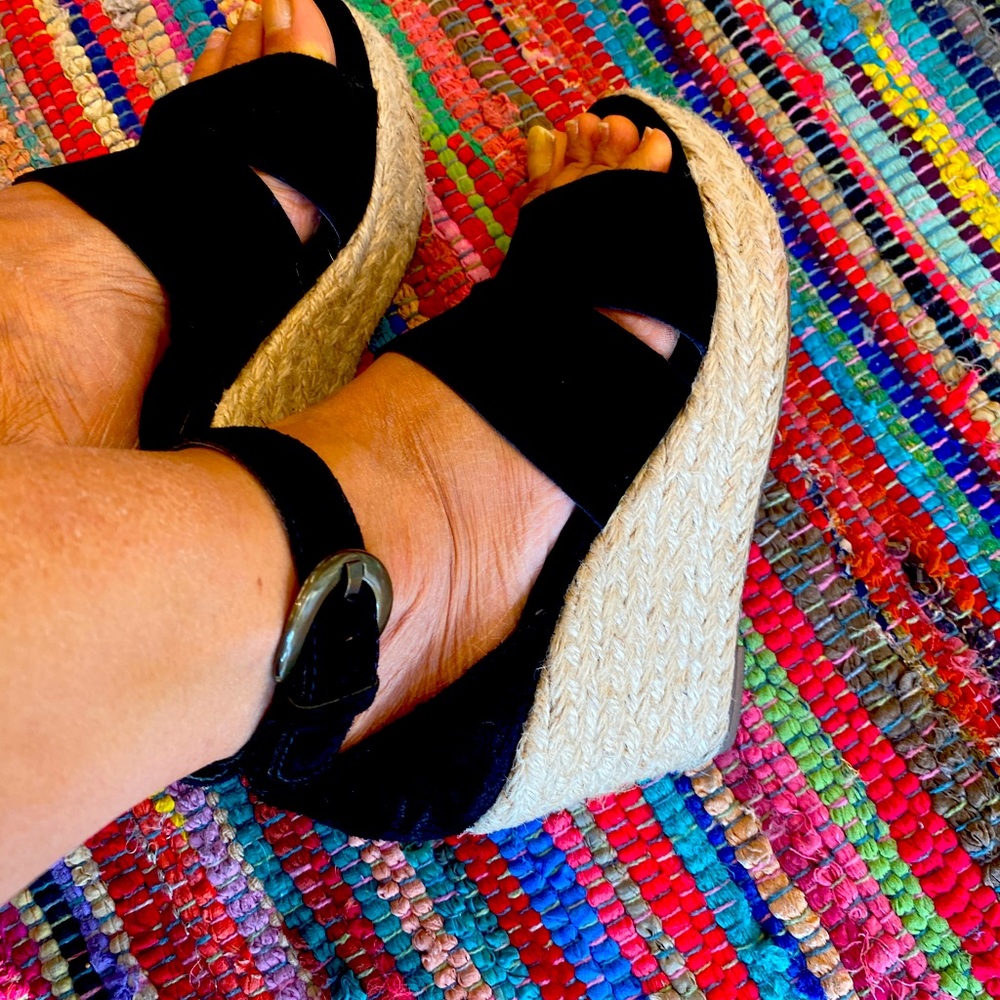 Suede wedges